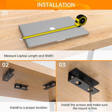 Under-Desk Storage Stand for Laptop Desk Adjustable Space Saving Sturdy Durable
