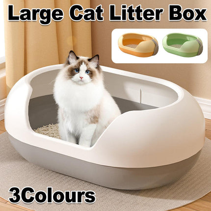 Large Semi Closed Cat Litter Box Covered Litter Pan for Cats Easy Clean Design