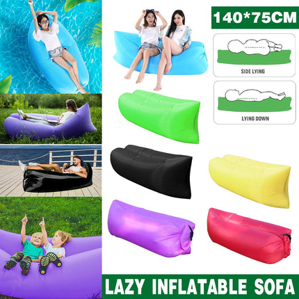 Fast Inflatable Lazy Lounge Air Sofa Bed Camping Beach Hangout Sleeping Bag