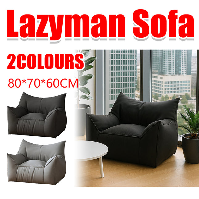 Lazy Sofa Bean Bag Single Chair 80 x 70 x 60cm EPS Filled for Bedroom Balcony