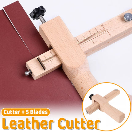Wooden Leather Strip Cutter Belt Cord Cutting Tool For Craft Rope Making Work