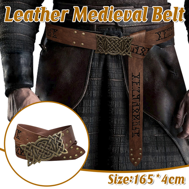 Embossed Faux Leather Belt Costume Buckle Waist Strap Cosplay Accessory Gear