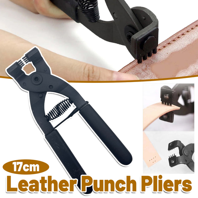 Silent Diamond Punch Pliers 4mm 4 Teeth Leather Punch Tool DIY Craft Sewing