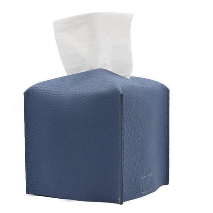 Elegant PU Leather Tissue Box Cover Holder in Various Colors