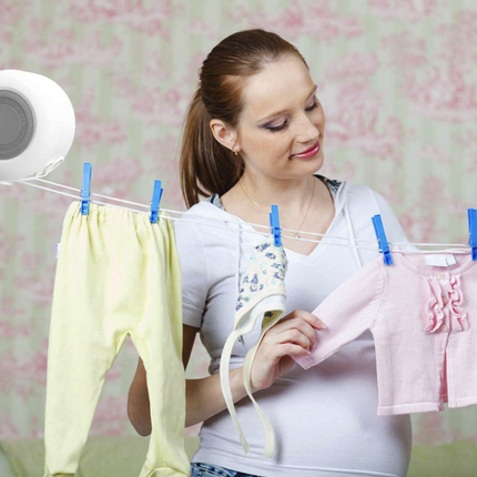Double Clothes Line Wall Hanger Retractable Clothesline Clothes Dryer 13m Indoor