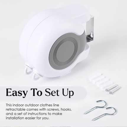 Double Clothes Line Wall Hanger Retractable Clothesline Clothes Dryer 13m Indoor