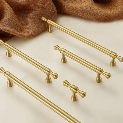 5 Sizes Brass Cabinet Drawer Handle Modern Gold Wardrobe Door Light Luxury Pull
