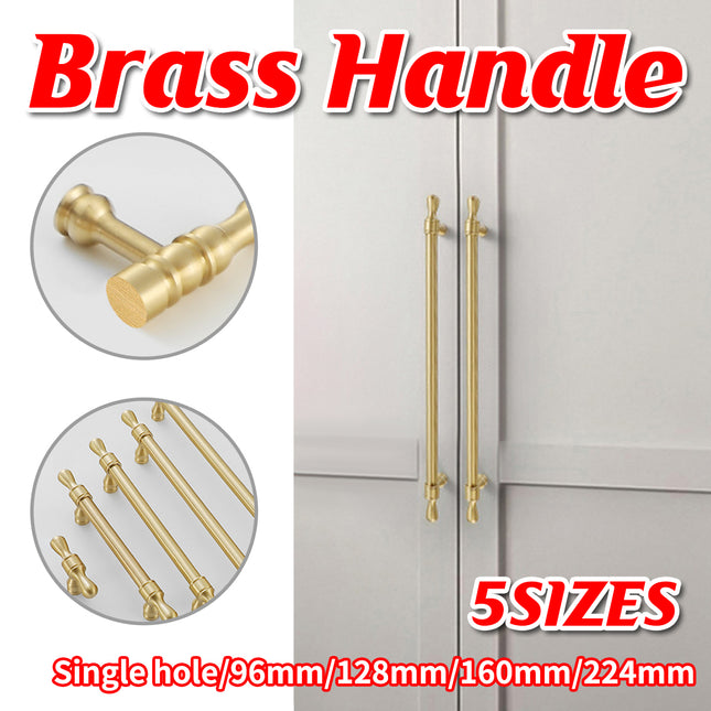 5 Sizes Brass Cabinet Drawer Handle Modern Gold Wardrobe Door Light Luxury Pull