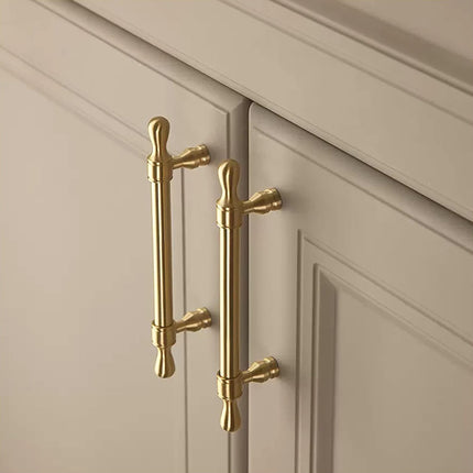 5 Sizes Brass Cabinet Drawer Handle Modern Gold Wardrobe Door Light Luxury Pull