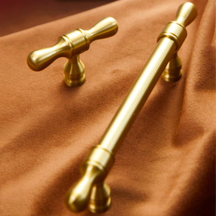 5 Sizes Brass Cabinet Drawer Handle Modern Gold Wardrobe Door Light Luxury Pull