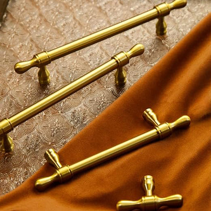 5 Sizes Brass Cabinet Drawer Handle Modern Gold Wardrobe Door Light Luxury Pull