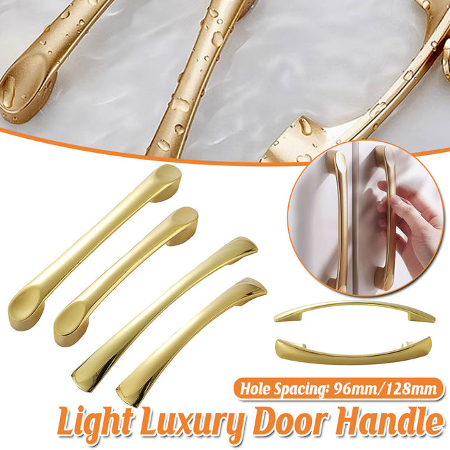 Pure Copper Wardrobe Handle 96mm 128mm Bright Gold Simple Cabinet Door Pull