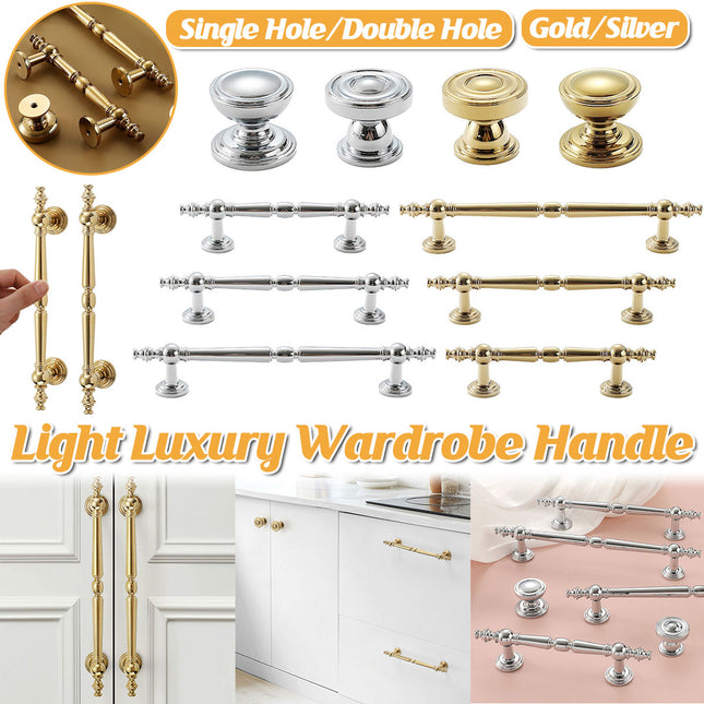 French Light Luxury Wardrobe Handle All Copper Cabinet Door Pull for Furniture