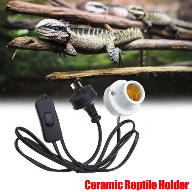 E27 300W Ceramic Heat Uv Uvb Lamp Light Holder Socket Brooder Reptile Basking Au - Aimall