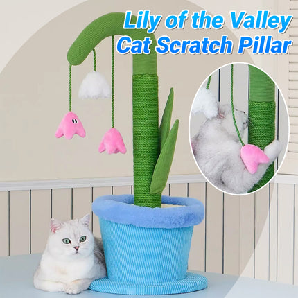 Lily of the Valley Sisal Cat Scratching Pillar Durable for Cats Kitties Use