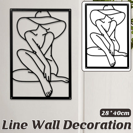 Women Line Art Iron Wall Hanging Decor for Home Aesthetic Easy Installation