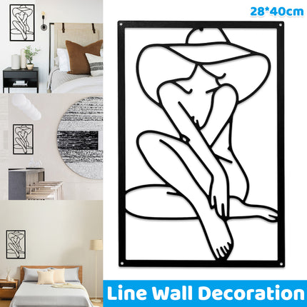 Women Line Art Iron Wall Hanging Decor for Home Aesthetic Easy Installation