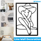 Women Line Art Iron Wall Hanging Decor for Home Aesthetic Easy Installation