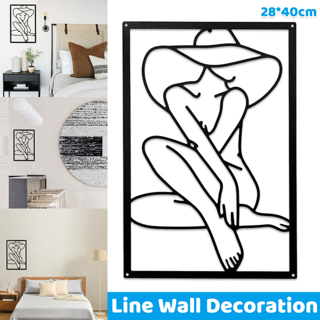 Women Line Art Iron Wall Hanging Decor for Home Aesthetic Easy Installation