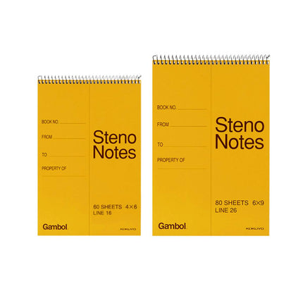 Yellow Spiral Steno Pads 5 Pack A5 80 or A6 60 Sheets
