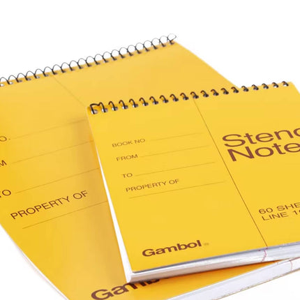 Yellow Spiral Steno Pads 5 Pack A5 80 or A6 60 Sheets