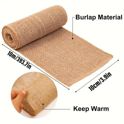 Solid Coloured Linen Wrap 2 Rolls Winter Tree Protection Burlap Garden Cover