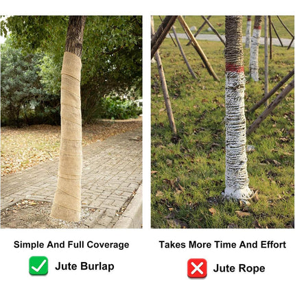 Solid Coloured Linen Wrap 2 Rolls Winter Tree Protection Burlap Garden Cover