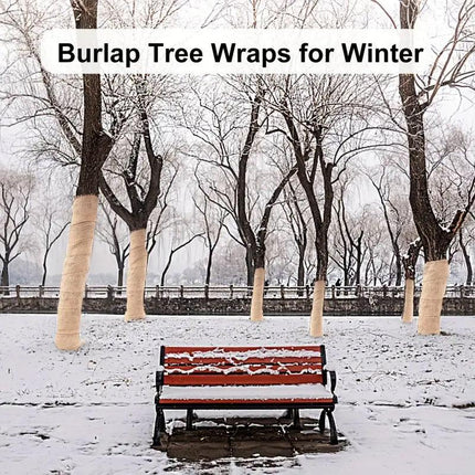Solid Coloured Linen Wrap 2 Rolls Winter Tree Protection Burlap Garden Cover