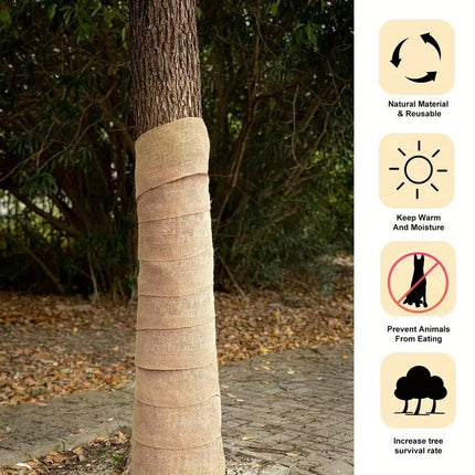 Solid Coloured Linen Wrap 2 Rolls Winter Tree Protection Burlap Garden Cover