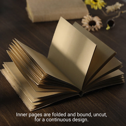 Linen Frayed Edge Thread-Bound Hardcover Notebook RetroStyle Durable Thick Paper
