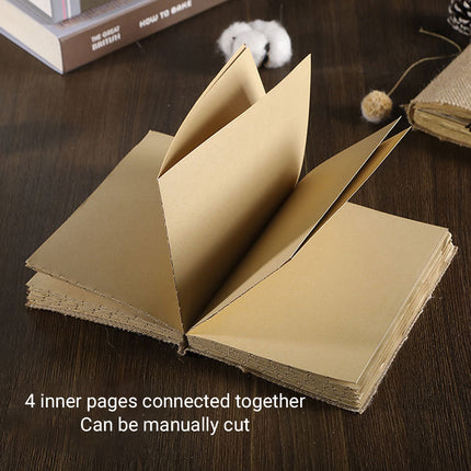 Linen Frayed Edge Thread-Bound Hardcover Notebook RetroStyle Durable Thick Paper