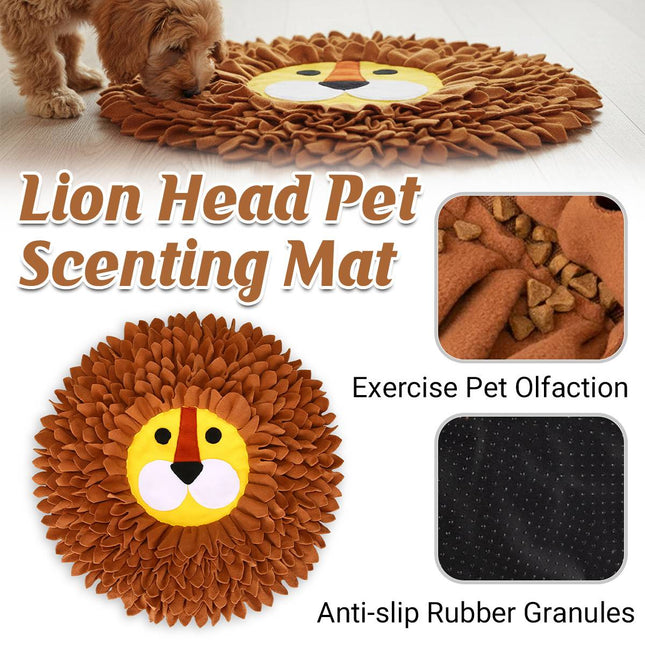 Lion Head Snuffle Mat Pet Slow Feeder Sniff Training Anti Slip for Dog Cat 55cm