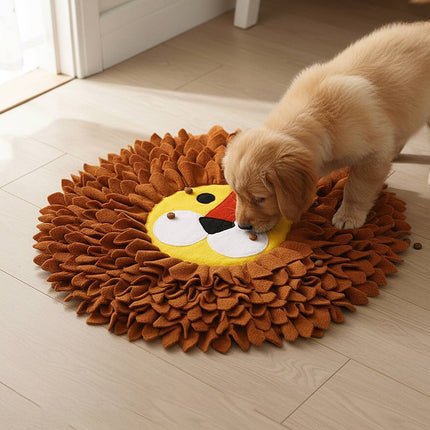 Lion Head Snuffle Mat Pet Slow Feeder Sniff Training Anti Slip for Dog Cat 55cm