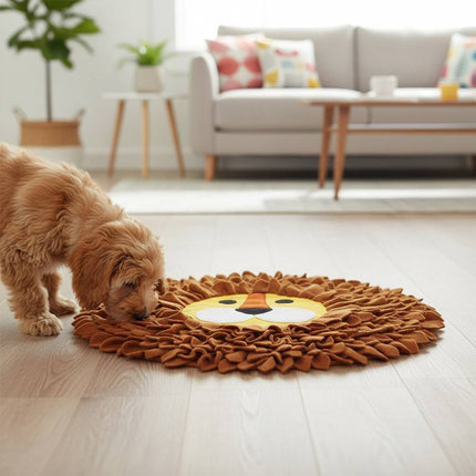 Lion Head Snuffle Mat Pet Slow Feeder Sniff Training Anti Slip for Dog Cat 55cm