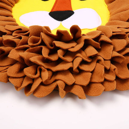 Lion Head Snuffle Mat Pet Slow Feeder Sniff Training Anti Slip for Dog Cat 55cm