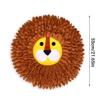 Lion Head Snuffle Mat Pet Slow Feeder Sniff Training Anti Slip for Dog Cat 55cm