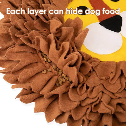 Lion Head Snuffle Mat Pet Slow Feeder Sniff Training Anti Slip for Dog Cat 55cm