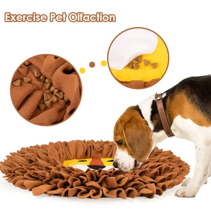 Lion Head Snuffle Mat Pet Slow Feeder Sniff Training Anti Slip for Dog Cat 55cm