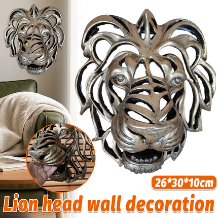 Lion Head Wall Decor Resin Wall Hanging Sculpture Home Living Room Decoration