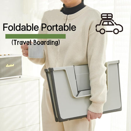 Cat Litter Box Portable Foldable Design Large Size Gray Open Top Toilet for Pets