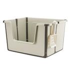 Cat Litter Box Portable Foldable Design Large Size Gray Open Top Toilet for Pets