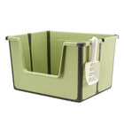 Cat Litter Box Portable Foldable Design Large Size Gray Open Top Toilet for Pets
