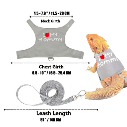 Lizard Walking Traction Rope Adjustable Mesh Vest Outdoor Climbing Pet Harness