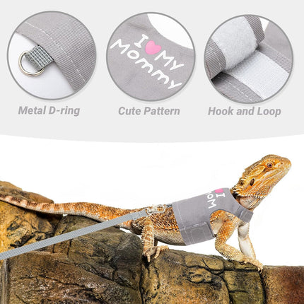 Lizard Walking Traction Rope Adjustable Mesh Vest Outdoor Climbing Pet Harness