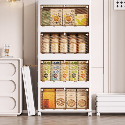 Foldable Storage Cabinet Space Saving Sturdy for Home Bedroom Living Room