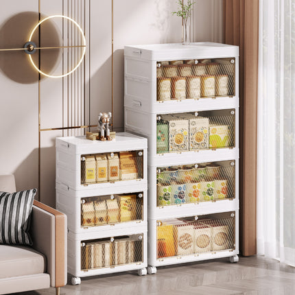 Foldable Storage Cabinet Space Saving Sturdy for Home Bedroom Living Room