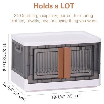 32L Large Capacity Lidded Storage Box Organizer Waterproof Sturdy Space Saving