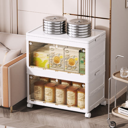 Foldable Storage Cabinet Space Saving Sturdy for Home Bedroom Living Room