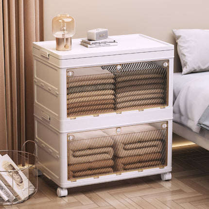 Foldable Storage Cabinet Space Saving Sturdy for Home Bedroom Living Room