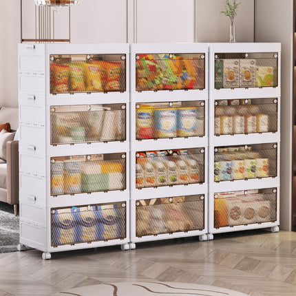 Foldable Storage Cabinet Space Saving Sturdy for Home Bedroom Living Room